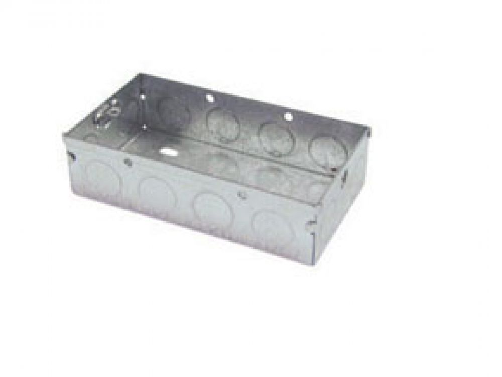 2 Gang Galvanised Steel 35mm Deep Back Box