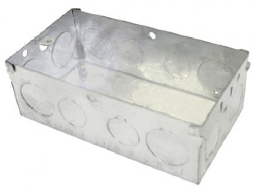 2 Gang Extra Deep Steel Flush Mounting Box 47mm