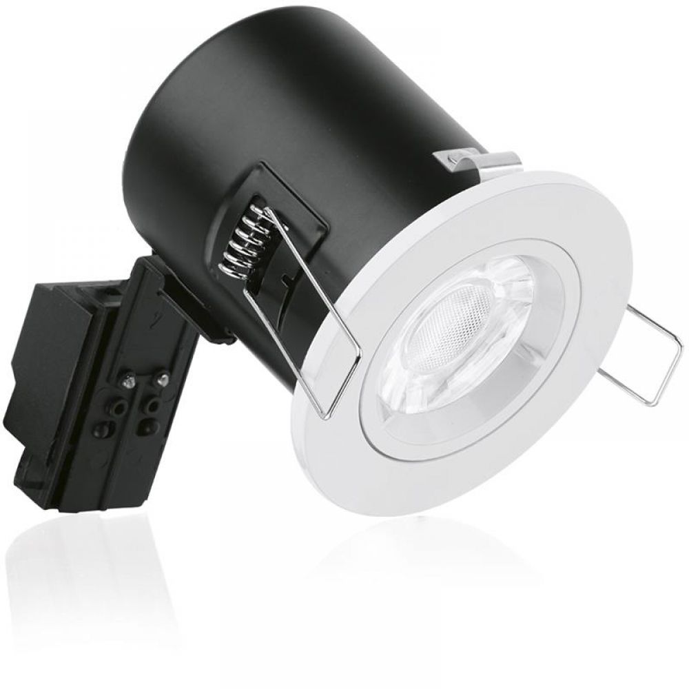 Aurora GU10 Fixed Lock Ring Aluminium Fire Rated Downlight - White