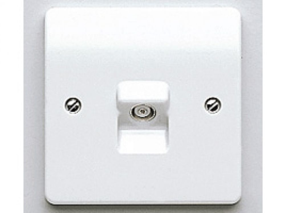 MK Logic Plus K3520WHI White Single Non-Isolated TV/FM Socket 