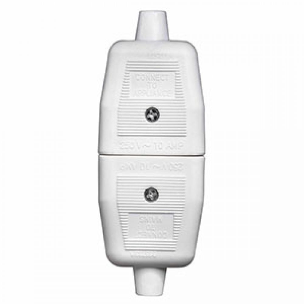 BG Heavy Duty Inline 3 Pin Connector White