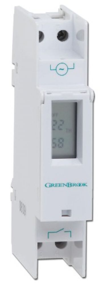 Greenbrook Digital Compact Din Rail Mounting Timer with 7 day or 24hr programming
