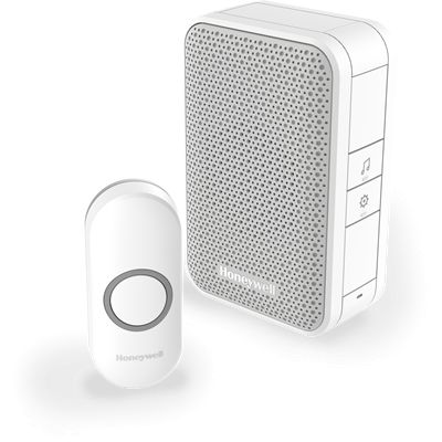 Honeywell 150m Wireless Portable Doorbell with Push Button – White