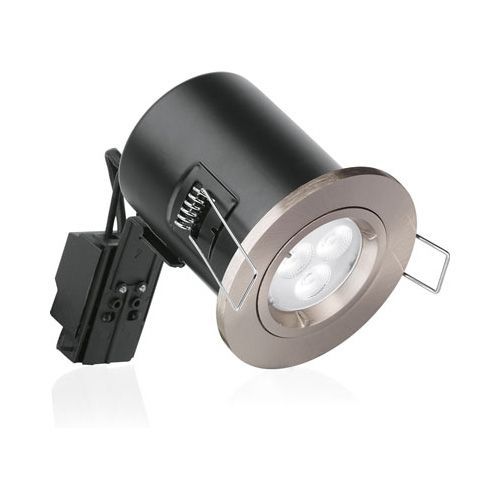 Aurora GU10 Fixed Lock Ring Aluminium Fire Rated Downlight - Satin Nickel
